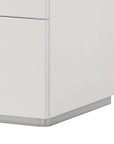 Modern White Nightstand with Chrome Handles and 2 Drawers Set Of 2