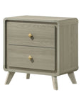 Rainier 25" Gray Wood Nightstand with 2 Drawers