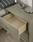 Rainier 25" Gray Wood Nightstand with 2 Drawers