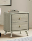 Rainier 25" Gray Wood Nightstand with 2 Drawers