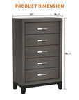 31" Bedroom Chest with 5 Drawers for Storage