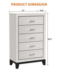 31" Bedroom Chest with 5 Drawers for Storage