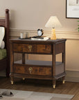 30.5" French Country Nightstand with Built-In Power Outlet and LED Light