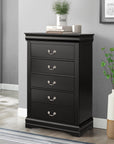 Transitional 5-Drawer Dresser Chest with Classic Bracket Feet