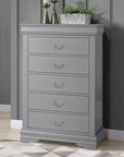 Transitional 5-Drawer Dresser Chest with Classic Bracket Feet