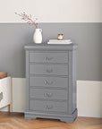 Transitional 5-Drawer Dresser Chest with Classic Bracket Feet