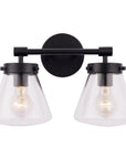 Gleam Modern Farmhouse 2-Light Black Vanity Light - IPLUS Lighting