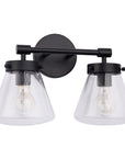 Gleam Modern Farmhouse 2-Light Black Vanity Light