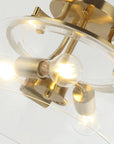 Clear Glass Shade 13 Inch Brass Gold 3-Light Semi Flush Mount Light - IPLUS Lighting