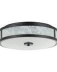 16 Inch Modern 3-Light Black Flush Mount Light