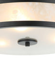 16 Inch Modern 3-Light Black Flush Mount Light