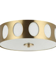 Modern Golden 14 Inch 3-Light Flush Mount Light