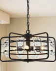 Modern Crystal 4-Light Golden Black Pendant Light - IPLUS Lighting