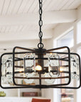 Modern Crystal 4-Light Golden Black Pendant Light - IPLUS Lighting