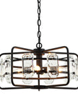Modern Crystal 4-Light Golden Black Pendant Light