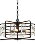 Modern Crystal 4-Light Golden Black Pendant Light - IPLUS Lighting