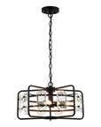 Modern Crystal 4-Light Golden Black Pendant Light