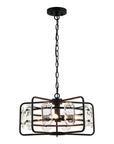 Modern Crystal 4-Light Golden Black Pendant Light - IPLUS Lighting