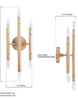 Ignis Mid Century Modern Gold 6 Light Dimmable Wall Sconce