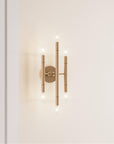 Ignis Mid Century Modern Gold 6 Light Dimmable Wall Sconce