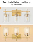 Clear Glass Jasper Modern 3-Light Bathroom Vanity Light - IPLUS Lighting