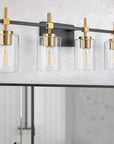 Clear Glass Jasper Modern 4-Light Bathroom Vanity Light - IPLUS Lighting