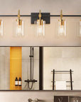 Clear Glass Jasper Modern 5-Light Bathroom Vanity Light - IPLUS Lighting