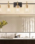 Clear Glass Jasper Modern 5-Light Bathroom Vanity Light - IPLUS Lighting
