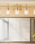 Clear Glass Jasper Modern 5-Light Bathroom Vanity Light