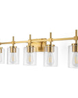 Clear Glass Jasper Modern 5-Light Bathroom Vanity Light
