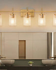 Clear Glass Jasper Modern 5-Light Bathroom Vanity Light - IPLUS Lighting