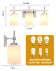 Frosted Glass Jasper Gold Modern 3-Light Bathroom Vanity Light