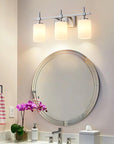 Frosted Glass Jasper Gold Modern 3-Light Bathroom Vanity Light