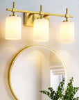 Frosted Glass Jasper Gold Modern 3-Light Bathroom Vanity Light - IPLUS Lighting