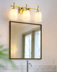 Frosted Glass Jasper Gold Modern 3-Light Bathroom Vanity Light - IPLUS Lighting