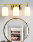 Frosted Glass Jasper Gold Modern 3-Light Bathroom Vanity Light - IPLUS Lighting