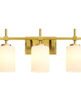 Frosted Glass Jasper Gold Modern 3-Light Bathroom Vanity Light