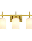 Frosted Glass Jasper Gold Modern 3-Light Bathroom Vanity Light - IPLUS Lighting