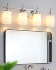 Frosted Glass Jasper Gold Modern 4-Light Bathroom Vanity Light
