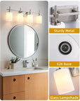 Frosted Glass Jasper Gold Modern 4-Light Bathroom Vanity Light - IPLUS Lighting