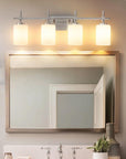 Frosted Glass Jasper Gold Modern 4-Light Bathroom Vanity Light