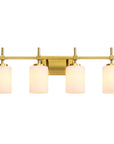 Frosted Glass Jasper Gold Modern 4-Light Bathroom Vanity Light