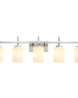 Frosted Glass Jasper Gold Modern 5-Light Bathroom Vanity Light