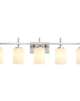 Frosted Glass Jasper Gold Modern 5-Light Bathroom Vanity Light - IPLUS Lighting