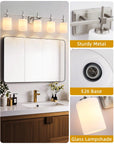 Frosted Glass Jasper Gold Modern 5-Light Bathroom Vanity Light