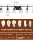 Clear Glass Jasper Modern 6-Light Bathroom Vanity Light - IPLUS Lighting