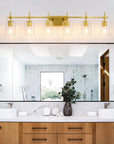 Clear Glass Jasper Modern 6-Light Bathroom Vanity Light