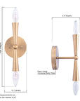 Mizu Mid Century Modern Gold 2 Light Wall Sconce