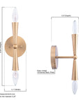 Mizu Mid Century Modern Gold 2 Light Wall Sconce - IPLUS Lighting