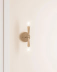 Mizu Mid Century Modern Gold 2 Light Wall Sconce - IPLUS Lighting